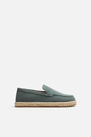 JUTE SOLE LEATHER LOAFERS