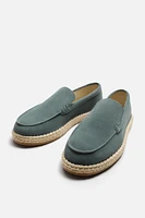 JUTE SOLE LEATHER LOAFERS