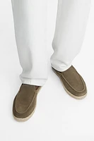 JUTE SOLE LEATHER LOAFERS