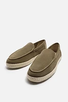 JUTE SOLE LEATHER LOAFERS