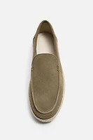 JUTE SOLE LEATHER LOAFERS