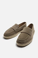 JUTE SOLE LEATHER LOAFERS