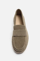 JUTE SOLE LEATHER LOAFERS