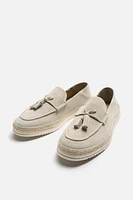 JUTE SOLE LEATHER LOAFERS