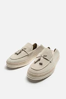 JUTE SOLE LEATHER LOAFERS