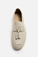 JUTE SOLE LEATHER LOAFERS