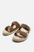 DOUBLE STRAP LEATHER SANDALS