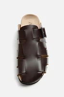 LEATHER CAGE CLOGS