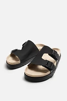 RUBBERIZED DOUBLE STRAP SANDALS