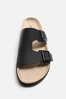 RUBBERIZED DOUBLE STRAP SANDALS