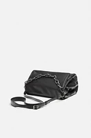 CHAIN TRIM FLAP CROSSBODY BAG