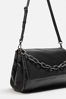 CHAIN TRIM FLAP CROSSBODY BAG