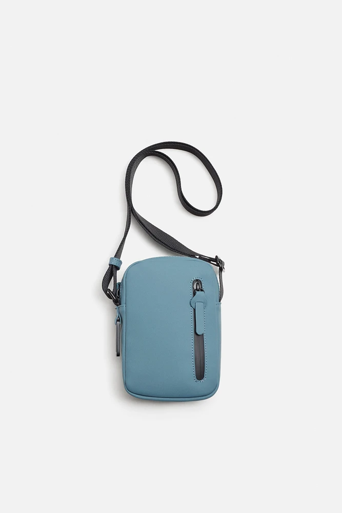 RUBBERIZED CROSSBODY BAG