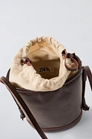 LEATHER BUCKET CROSSBODY BAG