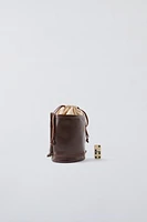 LEATHER BUCKET CROSSBODY BAG