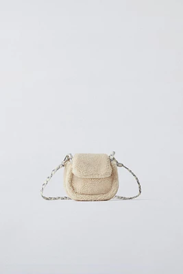 FAUX SHEARLING CROSSBODY BAG