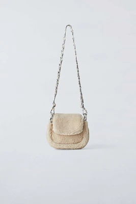 FAUX SHEARLING CROSSBODY BAG