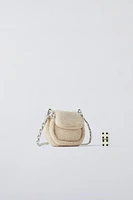 FAUX SHEARLING CROSSBODY BAG