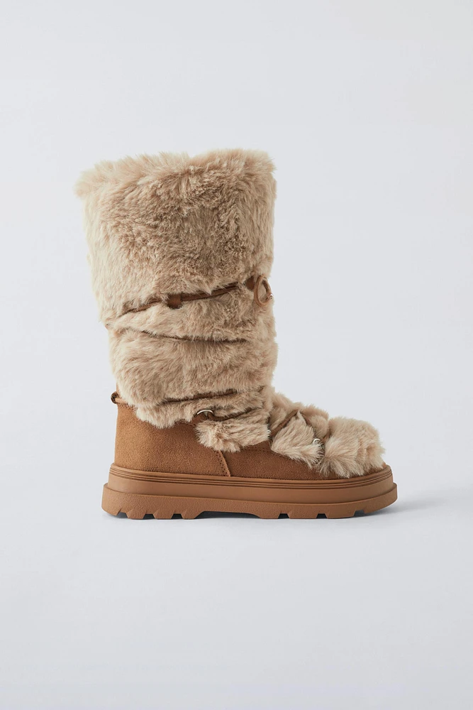 FAUX FUR TALL BOOTS