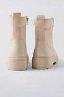 LACED PADDED ANKLE BOOTS