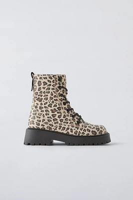 ANIMAL PRINT ANKLE BOOTS