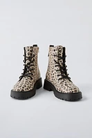 ANIMAL PRINT ANKLE BOOTS