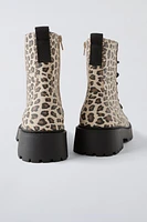 ANIMAL PRINT ANKLE BOOTS