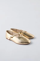 METALLIC BALLET FLATS