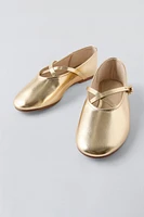 METALLIC BALLET FLATS