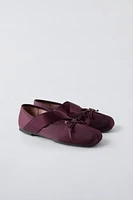 CROSSOVER SATIN EFFECT BALLET FLATS