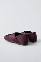 CROSSOVER SATIN EFFECT BALLET FLATS