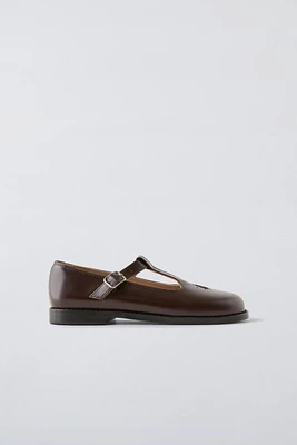 T-STRAP LEATHER SHOES