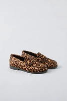 ANIMAL PRINT LEATHER PENNY LOAFERS