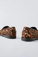 ANIMAL PRINT LEATHER PENNY LOAFERS