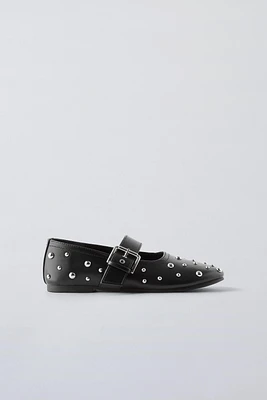 STUDDED BALLET FLATS