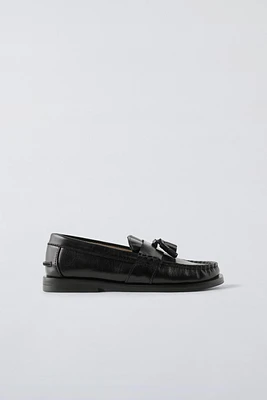 LEATHER TASSEL LOAFERS