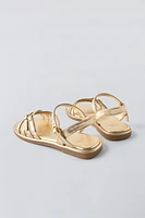 METALLIC STRAP SANDALS