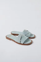 FLAT DENIM SANDALS