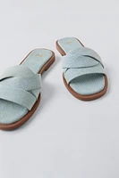 FLAT DENIM SANDALS