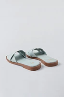 FLAT DENIM SANDALS