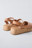 CROSSED CHUNKY SANDALS