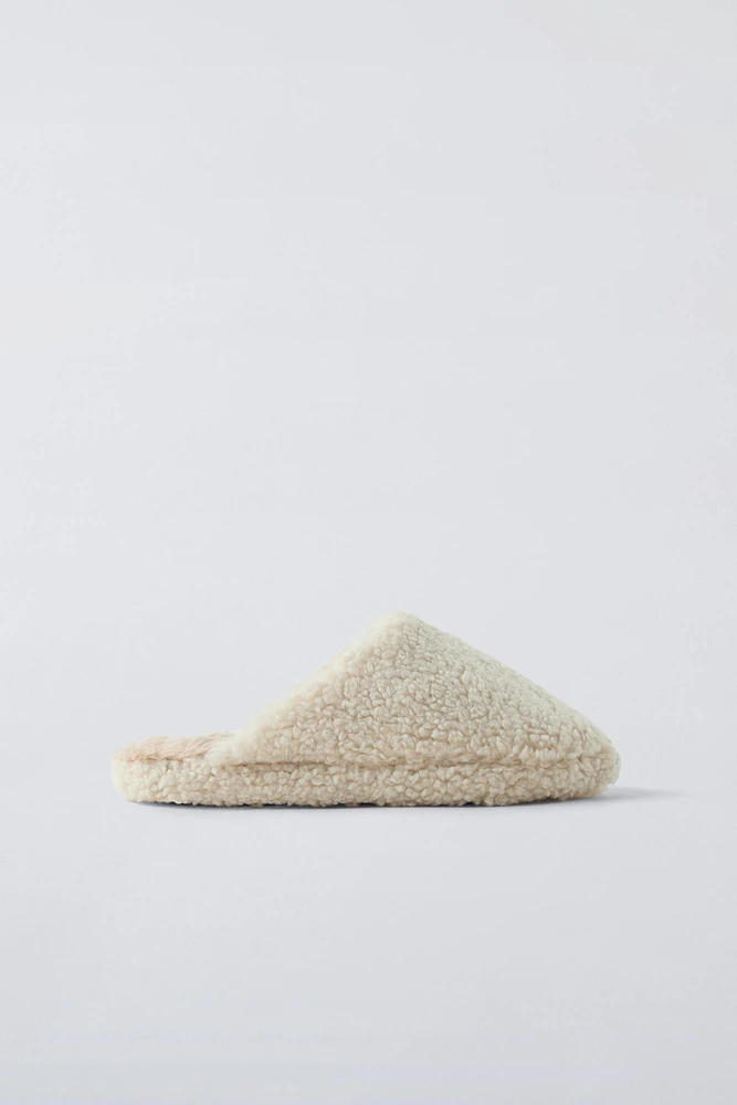 FAUX SHEARLING SLIPPERS