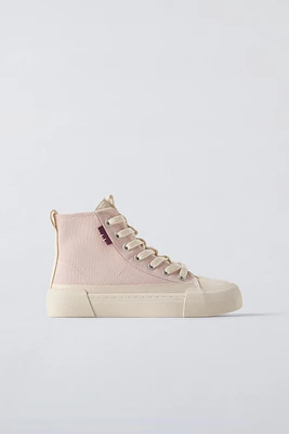 COTTON HIGH-TOP SNEAKERS