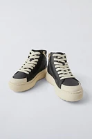 FABRIC HIGH-TOP SNEAKERS