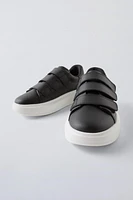 LEATHER STRAPPY SNEAKERS