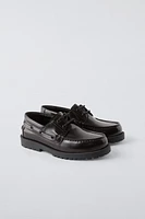 LEATHER LUG SOLE BOAT SHOES