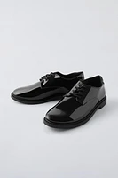 FAUX PATENT LEATHER DERBY SHOES