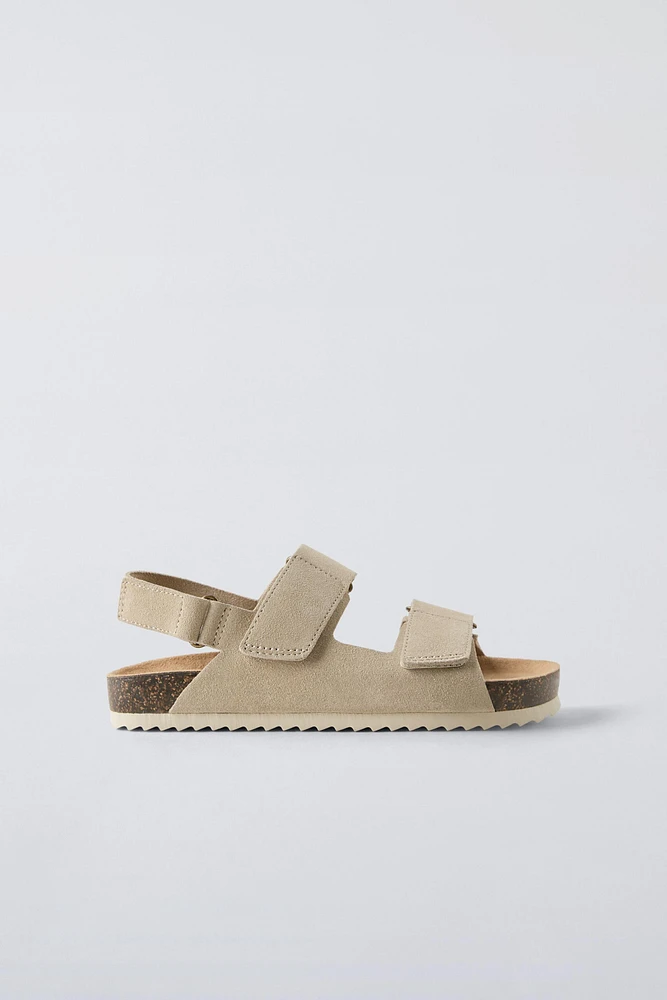 TWO STRAP SUEDE SANDALS