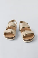 TWO STRAP SUEDE SANDALS