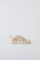 EMBROIDERED COTTON SNEAKERS